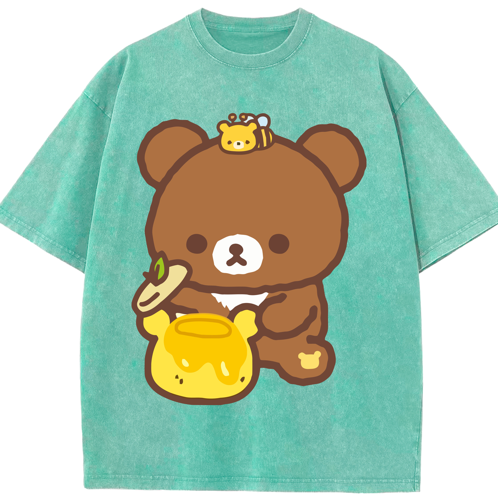 （画像用） リラックマ リラックマ キイロイトリ Rilakkuma Korilakkuma Kiiroitori 綿100% ヴィンテージ風 半袖Tシャツ（フロントプリント）